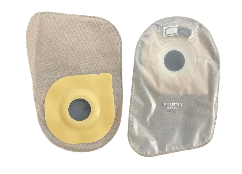 Hollister Moderma Flex One-Piece Closed Firm Convex Ostomy Pouch, SoftFlex Skin Barrier, AF300 Filter, Clear, Maxi 35mm pre sized - Each