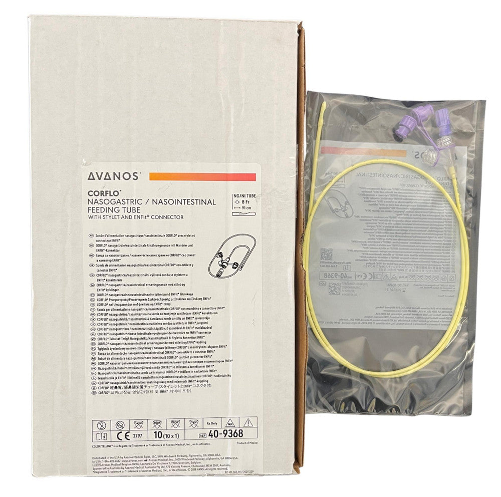 Avanos Corflo Nasogastric/Nasointestinal Feeding Tube Anti Clog With Enfit Connector