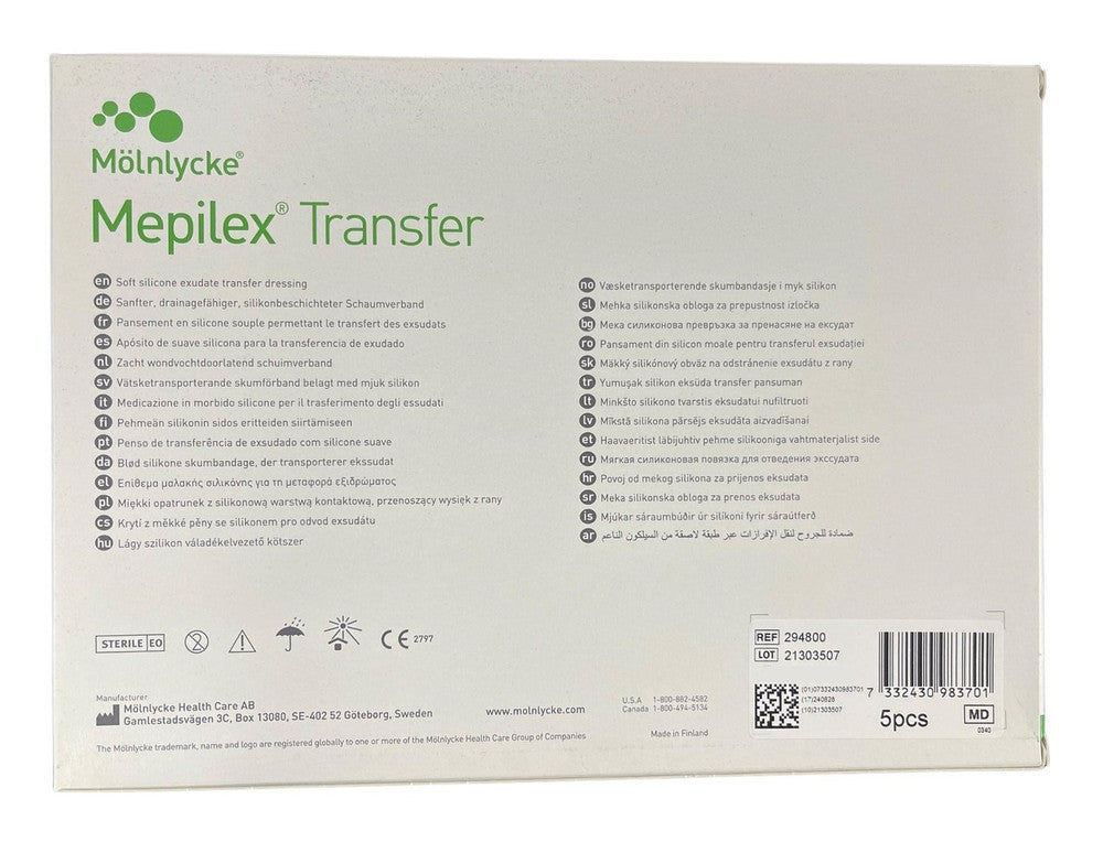 Molnlycke Mepilex Transfer Dressing Non Adhesive All Sizes